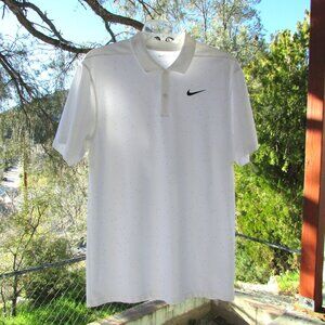 Nike Dri-FIT white gray triangle print Victory Micro Print Golf Polo S